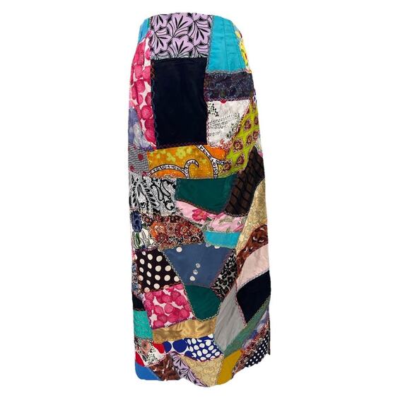 Vintage Womens Maxi Skirt Handmade Patchwork Hippie 1960s 1970s Festival Size 6? - Picture 1 of 15
